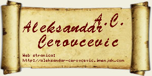 Aleksandar Cerovčević vizit kartica